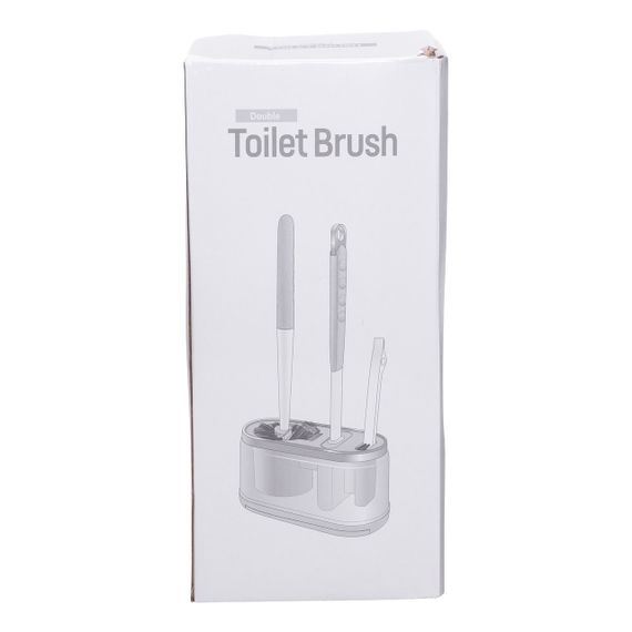 Набор для туалета настенный 3 в 1: 2 ершика + щетка, ерш для унитаза силиконовый с щеткой ёршик для  унитаза HP-35015-47DG | Зображення 5