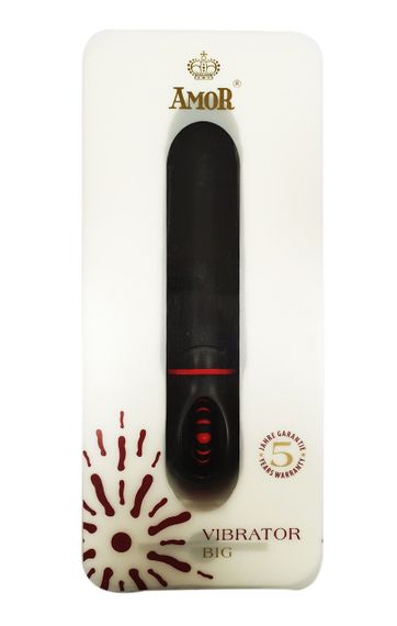 Стильний компактний вібратор AMOR BIG VIBRATOR REAL BIG Black (Застосунок НЕ Функціонує!) Sex Aura