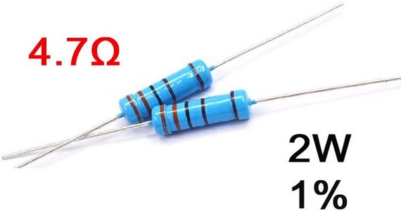 Резистор постійний 2W 4,7 Ом ( 4,7Ω ) 1% металооксидний | Зображення 1