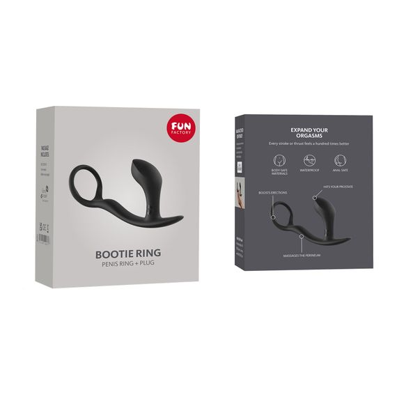 Анальна пробка з ерекційним кільцем Fun Factory BOOTIE RING slate | Зображення 6
