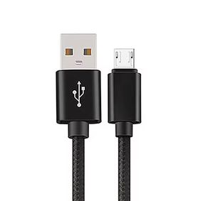 Чёрный нейлоновый кабель Micro USB для быстрой зарядки и передачи данных (1 метр)