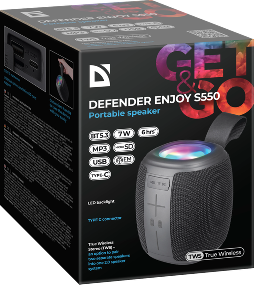 Портативна акустика Defender Enjoy S550 Black (65553) | Зображення 7