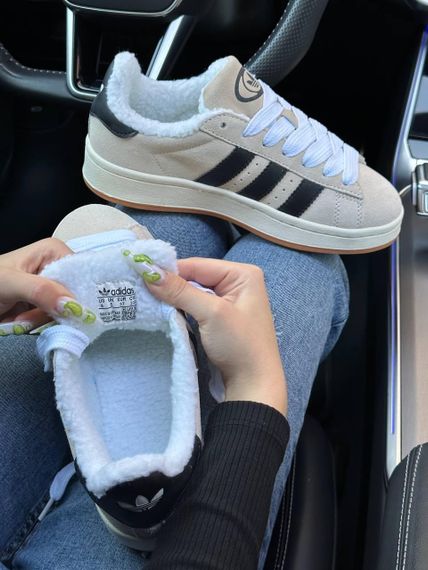 Женские кроссовки Campus Beige Black Fur 38 24