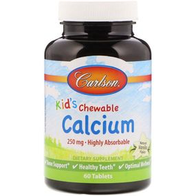 Микроэлемент Кальций Carlson Labs Kid's Chewable Calcium 60 Tabs Vanilla