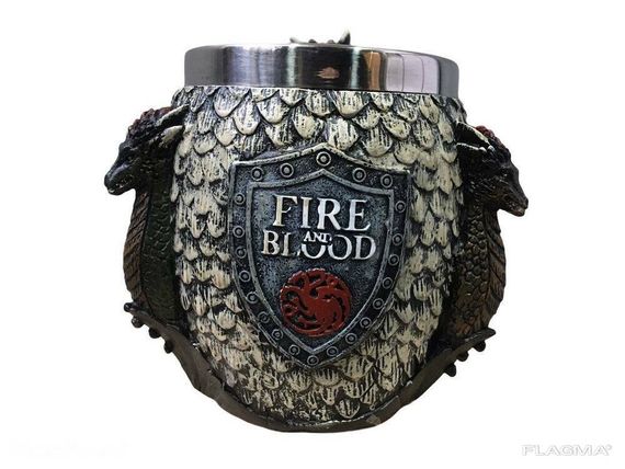 Кружка Чашка Бокал Игра Престолов Fire and Blood Targaryen 3D Дом Таргариен Таргариены | Зображення 6