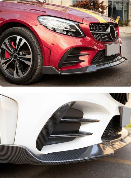 Передний Бампер Лип V3 для C43 AMG 2019-2021 Карбон для Mercedes C-сlass W205 | Зображення 5