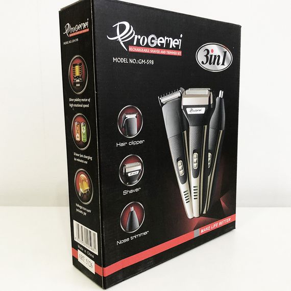 Триммер универсальный GEMEI GM-598, профессиональная электробритва, бритва для бороды. AK-850 Цвет: золотой | Зображення 3