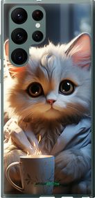 Чохол на Samsung Galaxy S22 Ultra Білий кіт "5646u-2500-2448"