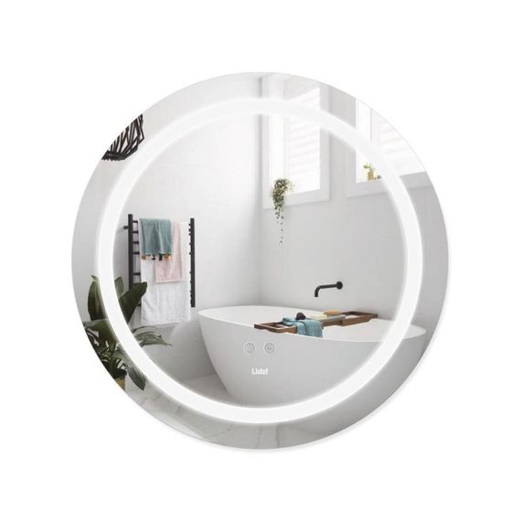 Дзеркало Lidz Aria R600 з LED-підсвіткою Touch, з антизапотіванням, з димером, рег. яскравості LD78LR600