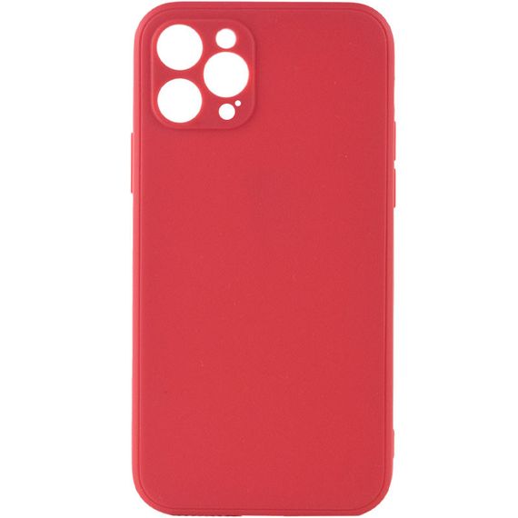 Силиконовый чехол Candy Full Camera для Apple iPhone 12 Pro Max (6.7") Красный / Camellia