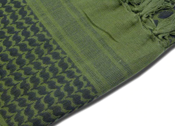 Платок шарф арафатка, шемаг, куфия 110см - Black/Green | Зображення 4
