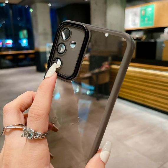 М'який силіконовий чохол зі склом на камеру для Samsung Galaxy A55 колір Чорний | Зображення 1