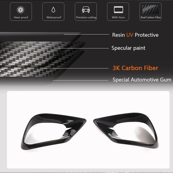 Накладки на передній бампер (для AMG-Line 2017-2019, Карбон) для Mercedes E-class coupe C238 рр | Зображення 5