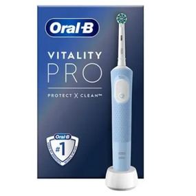 Електрична зубна щітка Oral-B Vitality PRO ProteСt X Сlean Сross AСtion D103-413-3-Blue блакитна