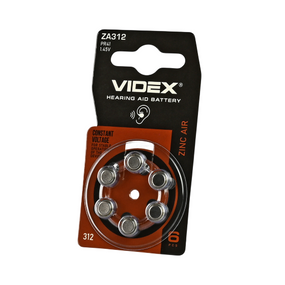 Батарейка ZA312 Zinc Air (бл-6шт) Videx