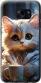 Чохол на Samsung Galaxy S7 G930F Білий кіт "5646t-106-2448"