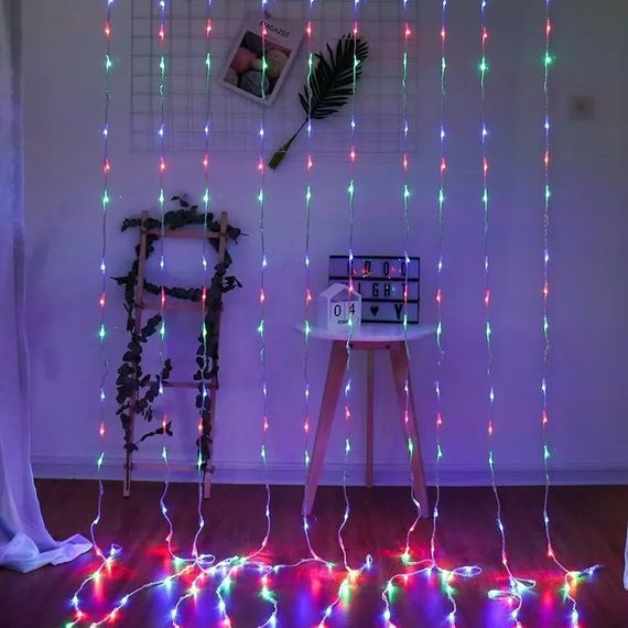 Гірлянда-штора 2,5х1,5 м з 240 LED прозорий шнур, Синя XPRO (23456432401_448) | Зображення 5