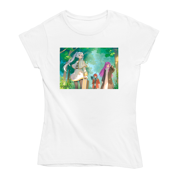 Футболка біла з принтом Frieren beyond journey's end Фрірен проводжає в останній шлях Frieren Кавун S ФП012414S