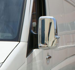 Накладки на дзеркала (2 шт) OmsaLine, Італійська нержавійка для Volkswagen Crafter 2006-2017рр