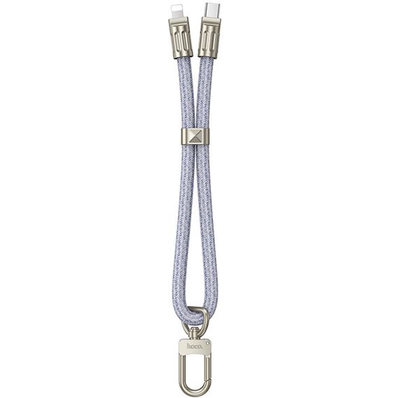 Дата кабель-шнурок Hoco GH5 Elegant Type-C to Lightning (0.21m) Denim Blue | Зображення 1