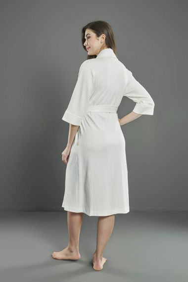 Жіночий трикотажний халат Nusa 0493 кремовий 3XL | Зображення 5