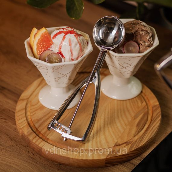 Круглая ложка для мороженого 23×6.5 см из нержавеющей стали HP-19-20-7.2x23CM | Зображення 5