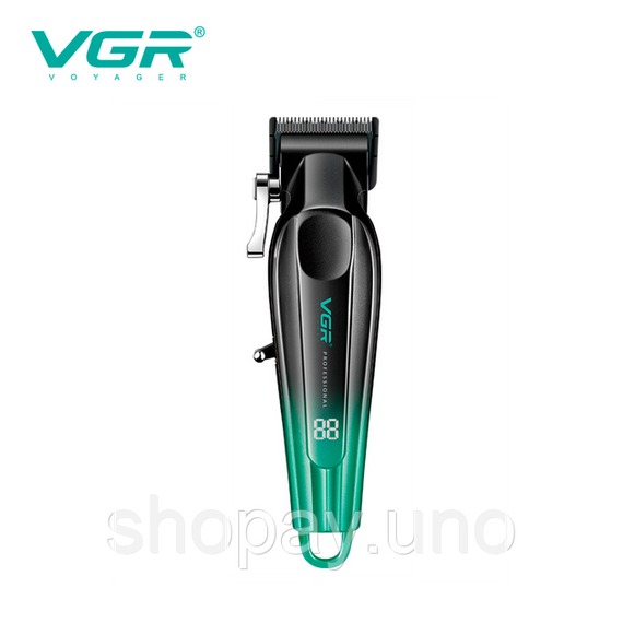 Акумуляторна машинка для стрижки VGR V-662 GREEN, 7000 RPM, 6 насадок, LED дисплей | Зображення 7
