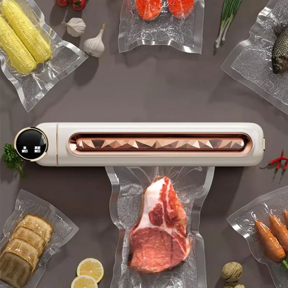 Кухонный вакуумный упаковщик пищевых продуктов с дисплеем Vacuum sealer LS-802 Белый Бытовой вакууматор домашний | Зображення 1
