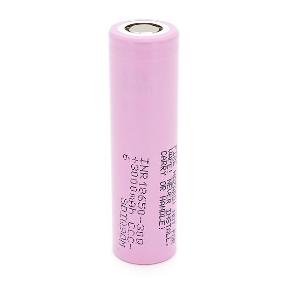 Аккумулятор Li-Ion 18650 Samsung INR18650-30Q, 3000mAh, 15A, 4.2/3.6/2.5V, PINK