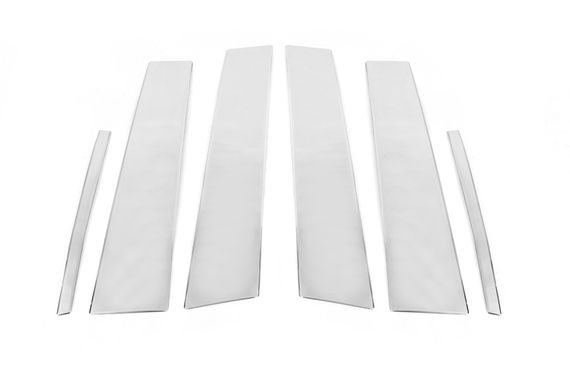 Накладки на дверные стойки (6 шт, нерж) для Mercedes A-сlass W177 2018-2024 гг | Зображення 1