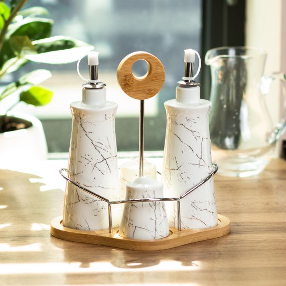 Набор для специй 4 предмета на бамбуковой подставке HP1219 | Зображення 1