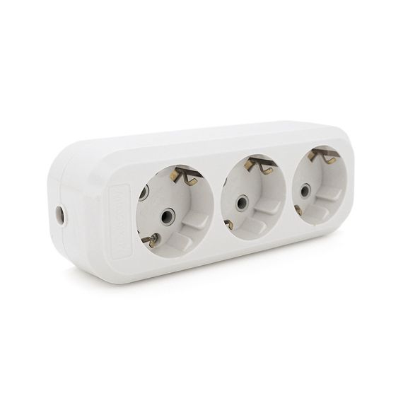 Колодка для удлинителя 3 гнезда с заземлением 16A 250V