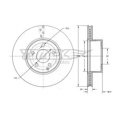 Диск тормозной передний Mercedes Benz W204/C204/S204 07-14 (288x25), TX 74-03