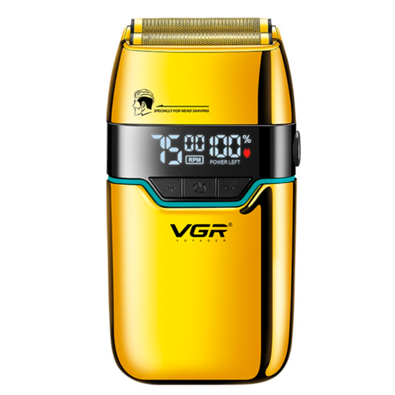 Электробритва VGR V-350 GOLD шейвер, двойное лезвие, 2 насадки, LED дисплей | Зображення 2
