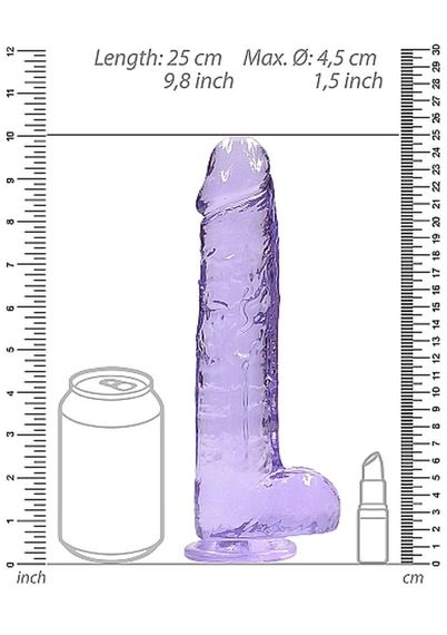 Фалоімітатор - Realrock Dildo 9" Purple | Зображення 4