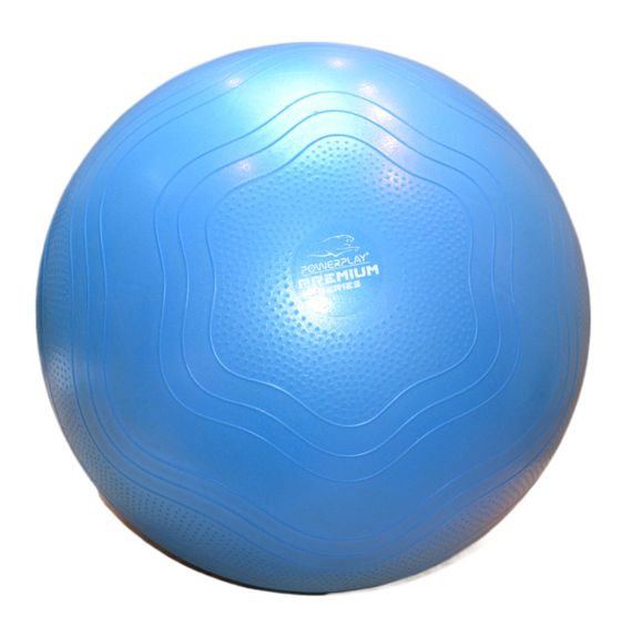 М'яч для фітнесу (фітбол) укріплений Паверплей 4000 Ø65 cm Premium Gymball Anti-Burst Синій + помпа | Зображення 1