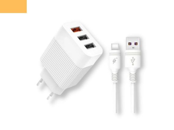 Мережевий зарядний пристрій блок живлення для телефону та планшета XPRO L72 QC3.0 + MicroUSB білий (MAW-41623)