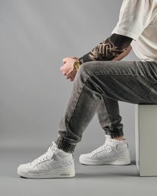 Чоловічі кросівки A-d-i-das Forum 84 High All White весна / літо / осінь 46 30 см