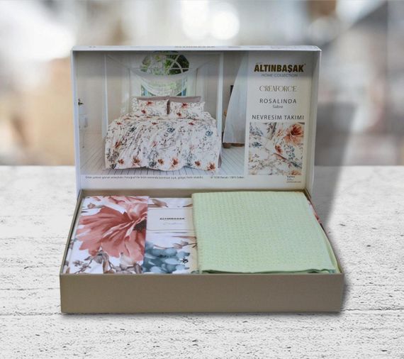 Постільна білизна з рушником Altinbasak Ranforse 200 х 220 см Rosalinda Sabre | Зображення 1