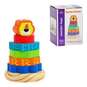 Пірамідка дерев'яна Левеня C 56067