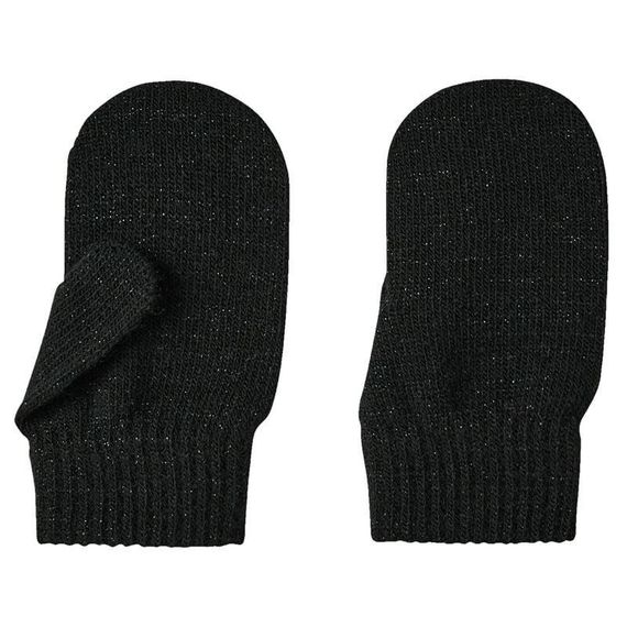 Дитячі демісезонні в'язані рукавиці для дівчаток Name It One size 2-6р Чорні (25091736)