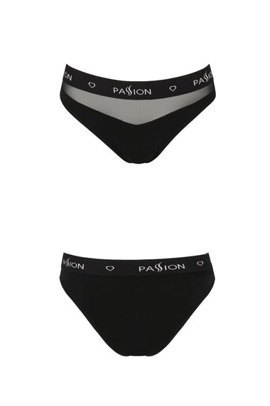 Трусики бавовняні з прозорою вставкою Passion PS006 PANTIES, Чорний, M, M | Зображення 4