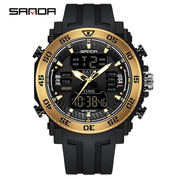 Чоловічий годинник Sanda 6029 Black-Gold