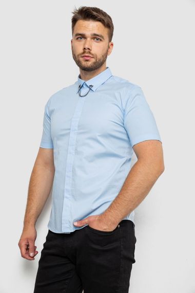 Рубашка мужская однотонная, цвет голубой, 214R6917-1 | Зображення 2