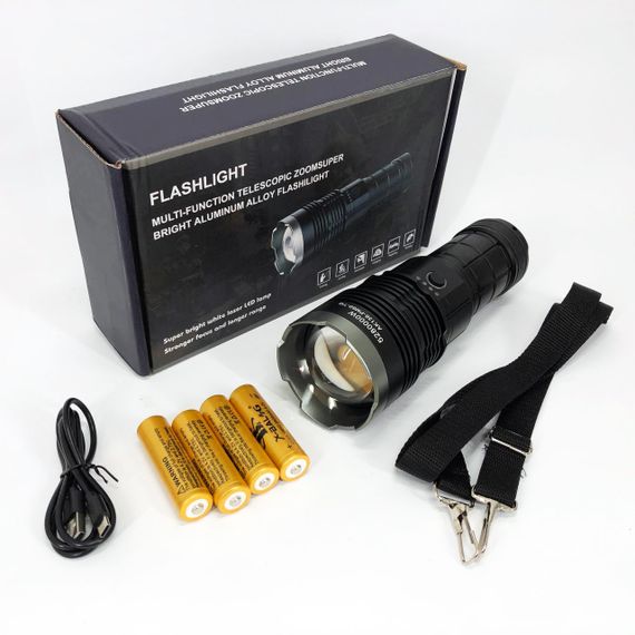 Ручний ліхтар Police AK138 WHITE LASER LED PM60-TG із зарядкою USB, що працює від 4х18650 акумуляторів | Зображення 1