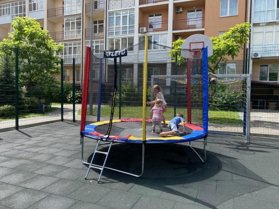 Батут дитячий Atleto 312 см із захисною сіткою для дому та дачі різнобарвний 21000133 | Зображення 3