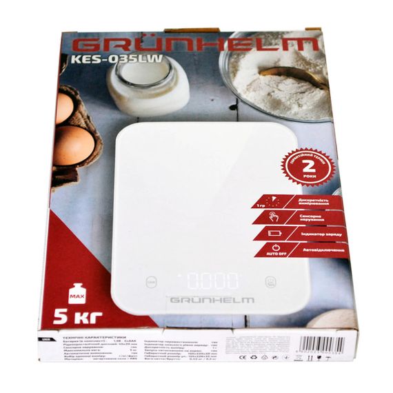 Ваги кухонні KES-035LW LED дисплей 5 кг GRUNHELM | Зображення 4