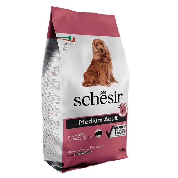 Сухий корм із шинкою для собак середніх порід Schesir Dog Medium Adult Ham, 12 кг | Зображення 1
