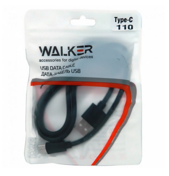 Кабель USB Type-C WALKER 110 1,0А 1м чорний | Зображення 1