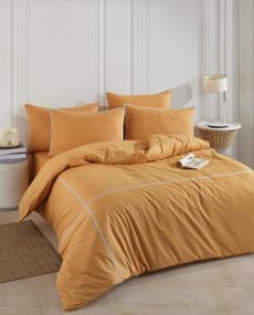 Постельное белье Turkiz Ranforse Prima 200 х 220 см Carven Mustard